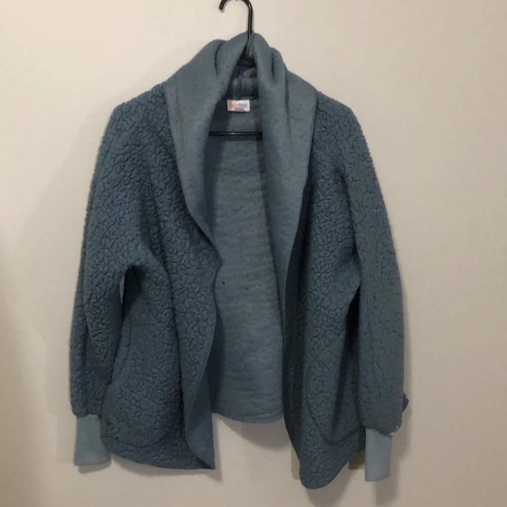 Baby blue LuLaRoe teddy bear jacket